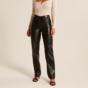 Abercrombie & Fitch Vegan Leather Pants in Black